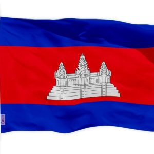 G128 Cambodia Cambodian Khmer Flag | 3x5 Ft | Printed 150D Polyester - Indoor/Outdoor, Vibrant Colors, Brass Grommets, Quality Polyester, Much Thicker More Durable Than 100D 75D Polyester