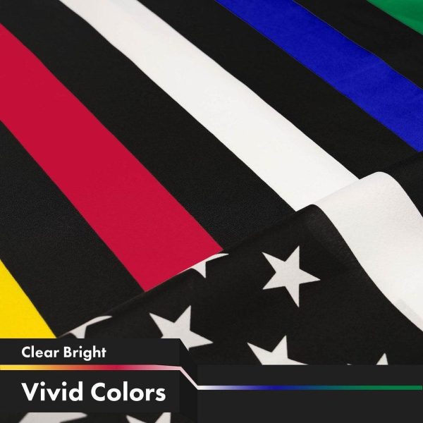 G128 10 Pack: Thin Line Civil Services Flag | 3x5 Ft | LiteWeave Pro Series Printed 150D Polyester | Duty and Honor Flag, Vibrant Colors, Brass Grommets, Thicker and More Durable Than 100D 75D Poly - Image 3