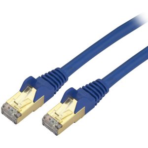 StarTech.com 3ft CAT6a Ethernet Cable - 10 Gigabit Category 6a Shielded Snagless 100W PoE Patch Cord - 10GbE Blue UL Certified Wiring/TIA