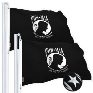 G128 POW MIA Flag 3x5 FT 2-Pack Embroidered Spun Polyester
