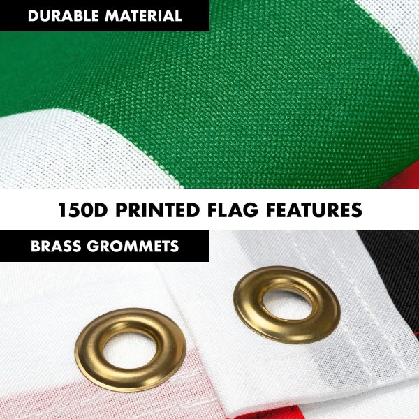 Flag Pole 6FT Silver Tangle Free & Iraq Iraqi Flag 3x5 Ft Combo Printed 150D Polyester By G128 - Image 4