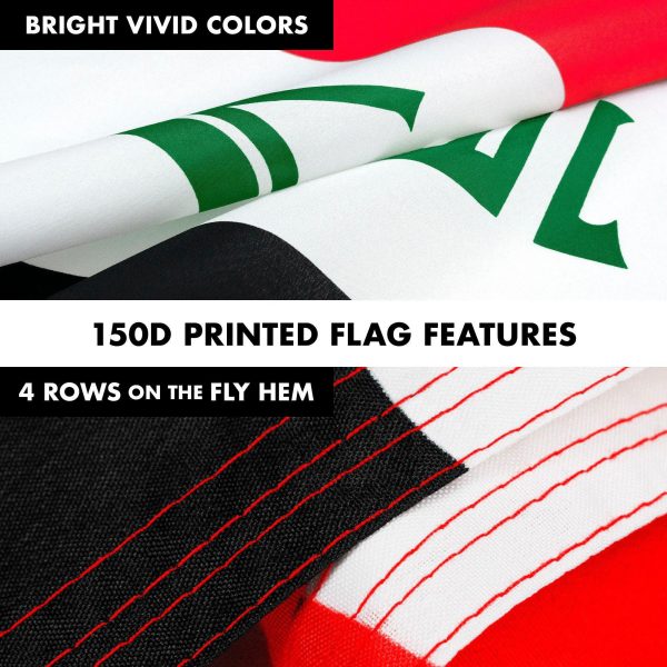 Flag Pole 6FT Silver Tangle Free & Iraq Iraqi Flag 3x5 Ft Combo Printed 150D Polyester By G128 - Image 5
