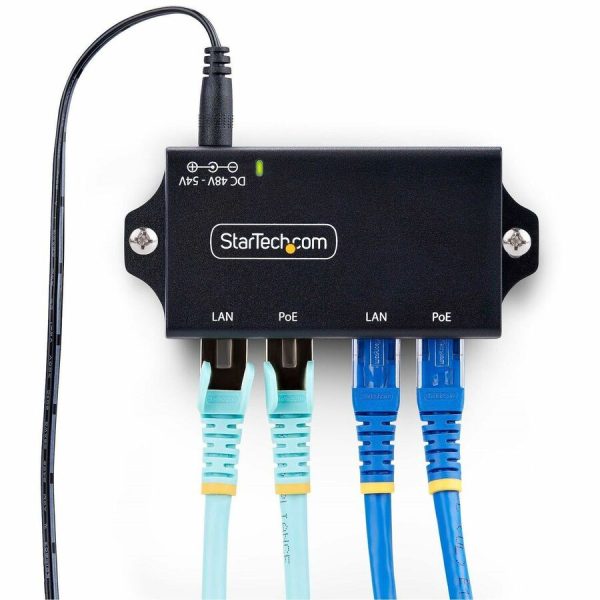 StarTech.com 2-Port PoE+ Injector, 10/100/1000Mbps, PoE/PoE+ (802.3af/802.3at), 30 Watt, 1Gbps Ethernet, Wall Mountable, Unmanaged - Image 7