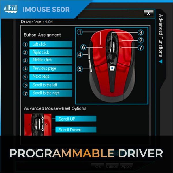 Adesso iMouse S60R - 2.4 GHz Wireless Programmable Nano Mouse - Image 8