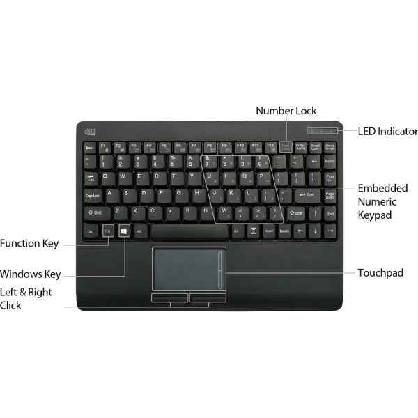 Adesso Wireless Mini Touchpad Keyboard - Image 2
