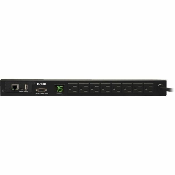 Eaton 1.4kW Single-Phase Monitored PDU with LX Platform Interface, 120V Outlets (8 5-15R), 5-15P, 12 ft. (3.66 m) Cord, 1U Rack-Mount, TAA - Image 2