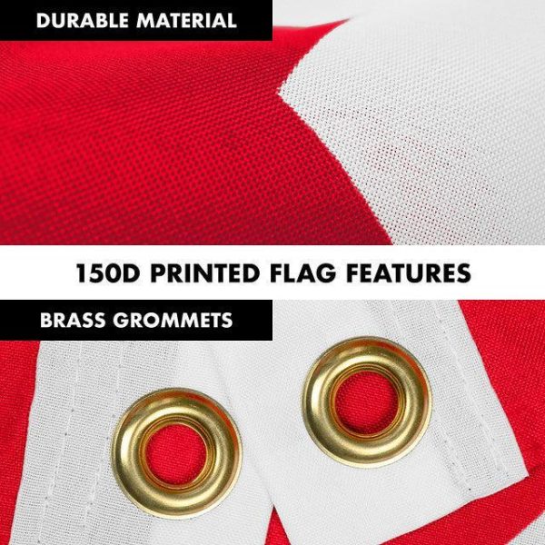 G128 Combo Pack: 6 Feet Tangle Free Spinning Flagpole (Black) Tunisia Tunisian Flag 3x5 ft Printed 150D Brass Grommets (Flag Included) Aluminum Flag Pole - Image 4