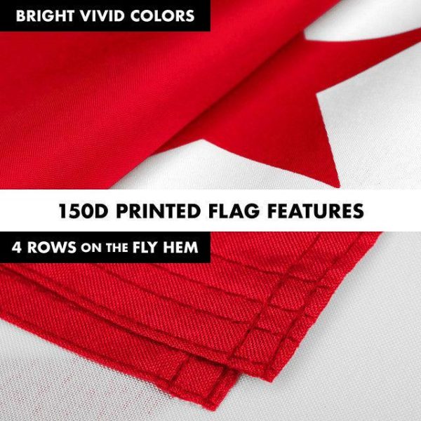 G128 Combo Pack: 6 Feet Tangle Free Spinning Flagpole (Black) Tunisia Tunisian Flag 3x5 ft Printed 150D Brass Grommets (Flag Included) Aluminum Flag Pole - Image 5