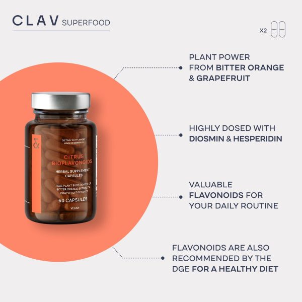 Citrus Bioflavonoids   Vegan Flavonoids Supplements Made from Bitter Orange and Grapefruit Extract   Antioxidant & Immune Support   60 Capsules   Made in Germany - Image 3