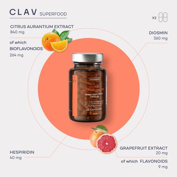 Citrus Bioflavonoids   Vegan Flavonoids Supplements Made from Bitter Orange and Grapefruit Extract   Antioxidant & Immune Support   60 Capsules   Made in Germany - Image 4