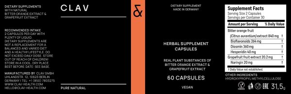 Citrus Bioflavonoids   Vegan Flavonoids Supplements Made from Bitter Orange and Grapefruit Extract   Antioxidant & Immune Support   60 Capsules   Made in Germany - Image 10