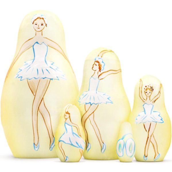 AEVVV Bolshoi Ballet Russian Nesting Dolls Set 5 pcs   Ballerina Gifts   Matryoshka Ballerina Doll   Wooden Ballerina   Ballerina Decor   Ballet Gifts