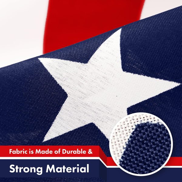 G128 5 Pack: American USA Flag | 3x5 Ft | LiteWeave Pro Series Printed 150D Polyester, 4 Corner Brass Grommets | Country Flag, Vibrant Colors, Perfect For Balcony, More Durable Than 100D 75D Polyester - Image 4