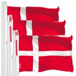 Denmark Danish Flag 3x5 Ft 3-Pack 150D Printed Polyester By G128