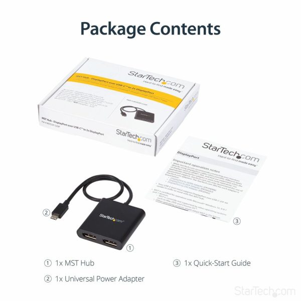 StarTech.com USB-C to Dual DisplayPort 1.2 Adapter, USB Type-C Multi-Monitor MST Hub, Dual 4K 30Hz DP Display Extender/Splitter, Windows - Image 6