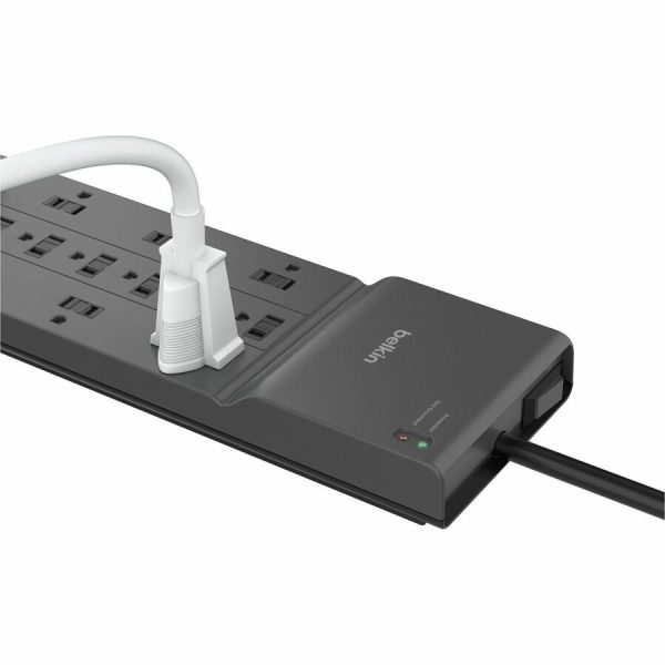 Belkin 12-Outlet Surge Protector - 8ft Cord - Right Angle Plug - 3940J - Grey - Image 7