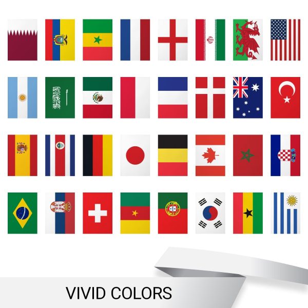 G128 2022 World Cup Bunting Banner | Flag 11 x 7.5 Inch, Full String 40 Feet | LiteWeave Pro Series Printed 150D Poly | String Flag Decor for Fan Club Party, Soccer Events, World Cup Fan Celebration - Image 8