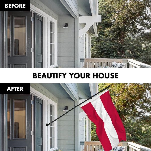 G128 Combo Pack: 6 Ft Tangle Free Spinning Flagpole (Black) & Austria Flag 3x5 Ft Printed 150D Polyester, Brass Grommets (Flag Included) Aluminum Flag Pole - Image 3