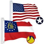 G128 Combo Pack: American USA Flag 5x8 Ft & Georgia Flag 5x8 Ft, Both Embroidered SPUN Polyester, Indoor/Outdoor, Brass Grommets