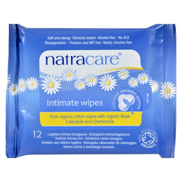 Natracare Organic Cotton Intimate Wipes - 12 Wipes - Case of 12 - Image 2