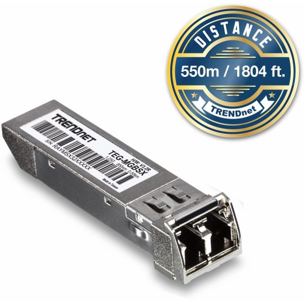 TRENDnet SFP Multi-Mode LC Module, Up To 550m (1800 Ft), Mini-GBIC, Hot Pluggable, IEEE 802.3z Gigabit Ethernet, Supports Up To 1.25 Gbps, Lifetime Protection, Silver, TEG-MGBSX - Image 4