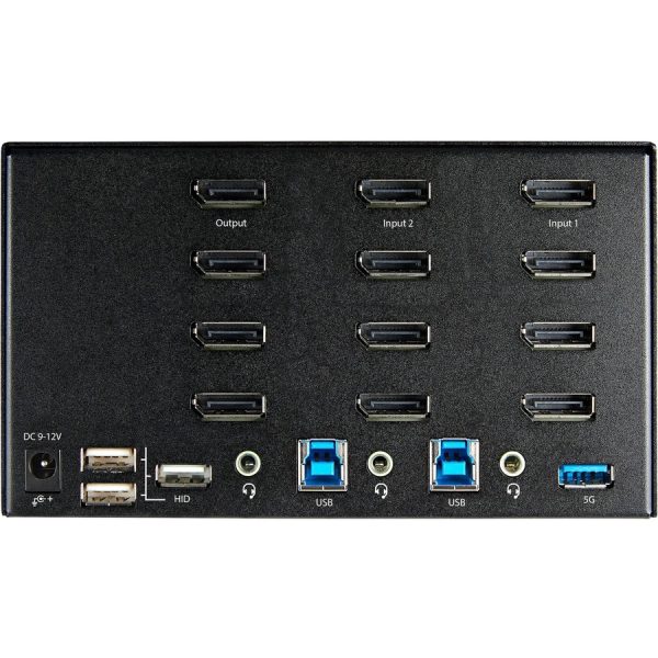 StarTech.com 2 Port Quad Monitor DisplayPort KVM Switch 4K 60Hz UHD HDR, DP 1.2 KVM Switch, 2 Port USB 3.0 Hub, 4x USB HID, Audio, Hotkey - Image 8
