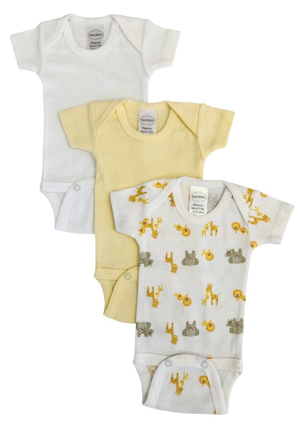 Baby Boy, Baby Girl, Unisex Short Sleeve Onezies Variety (pack Of 3) Nc_0235