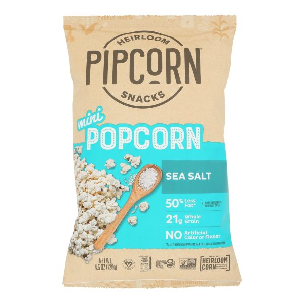 Pipcorn Mini Popcorn - Sea Salt - Case of 12 - 4 oz. - Image 2