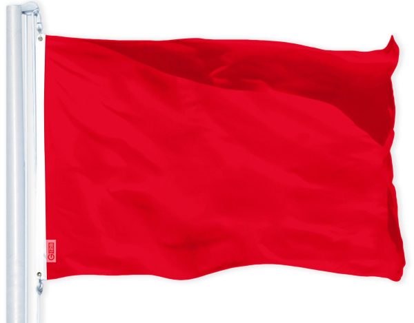 G128 Solid Red Color Flag | 2.5x4 Ft | LiteWeave Pro Series Printed 150D Polyester | Indoor/Outdoor, Vibrant Colors, Brass Grommets, Thicker and More Durable Than 100D 75D Polyester