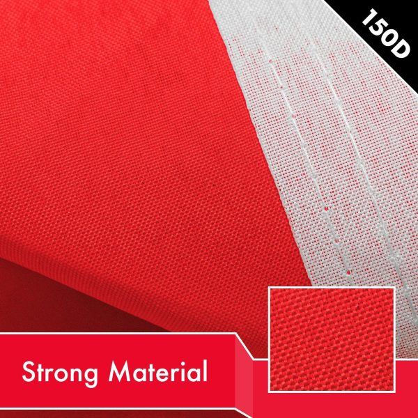 G128 Solid Red Color Flag | 2.5x4 Ft | LiteWeave Pro Series Printed 150D Polyester | Indoor/Outdoor, Vibrant Colors, Brass Grommets, Thicker and More Durable Than 100D 75D Polyester - Image 4