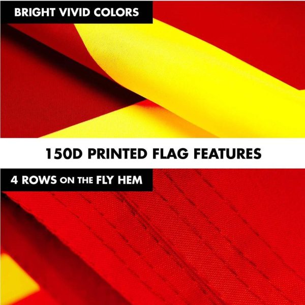 G128 Combo Pack: 6 Ft Tangle Free Spinning Flagpole (Silver) & Vietnam Flag 3x5 Ft Printed 150D Polyester, Brass Grommets (Flag Included) Aluminum Flag Pole - Image 5