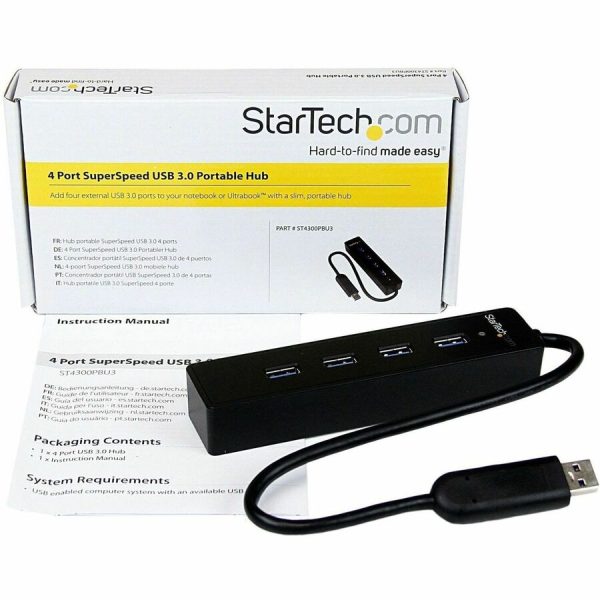 StarTech.com 4 Port Portable SuperSpeed USB 3.0 Hub with Built-in Cable - 5Gbps - Image 3