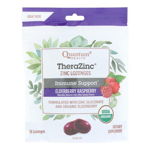 Quantum Research Zinc Lozenges - Elderberry Raspberry - 18 count - Image 2
