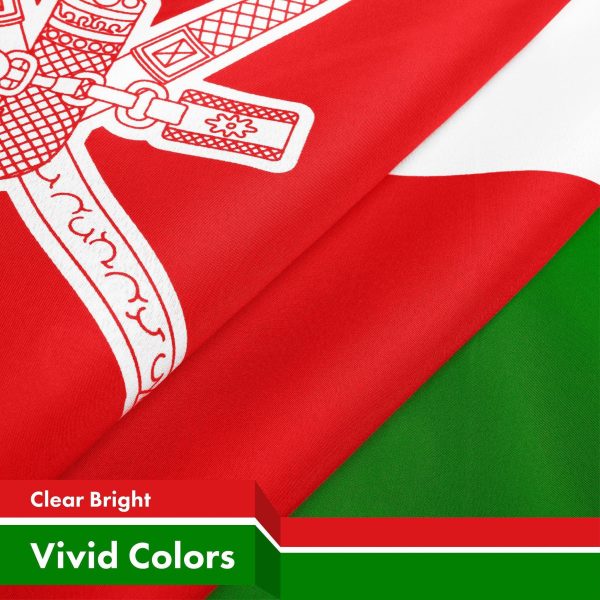 G128 Combo Pack: American USA Flag 3x5 Ft & Oman Flag 3x5 Ft, Both Printed 150D Polyester, Indoor/Outdoor, Brass Grommets - Image 4