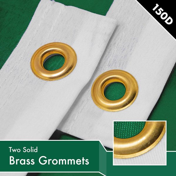 G128 Solid Dark Green Color Flag | 3x5 feet | Printed 150D, Indoor/Outdoor, Vibrant Colors, Brass Grommets, Quality Polyester, Much Thicker More Durable Than 100D 75D Polyester - Image 2