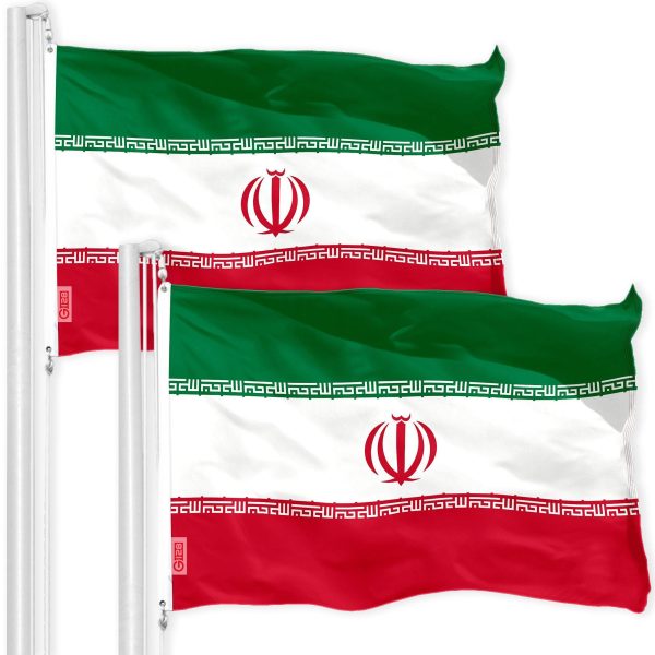 Iran Iranian Flag 3x5 Ft 2-Pack 150D Printed Polyester By G128