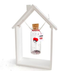 Cute Anniversary Present For Girlfriend or Boyfriend Unique Game Inspired Romantic Bottle Anniversary Love Wish Jar (White Frame I Choose You)