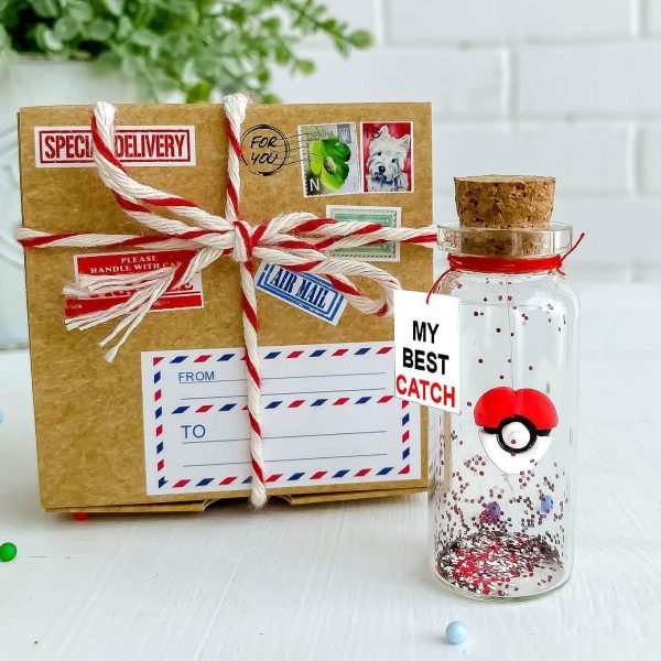 Cute Anniversary Present For Girlfriend or Boyfriend Unique Game Inspired Romantic Bottle Anniversary Love Wish Jar (Craft Box My Best Catch) - Image 2
