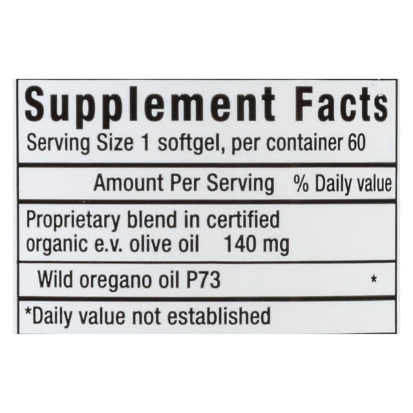 North American Herb and Spice Oreganol Oil of Wild Oregano - 60 Gelatin Capsules - Image 2