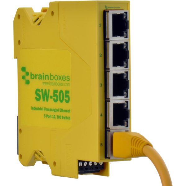 Brainboxes Industrial Compact Ethernet 5 Port Switch DIN Rail Mountable - Image 3