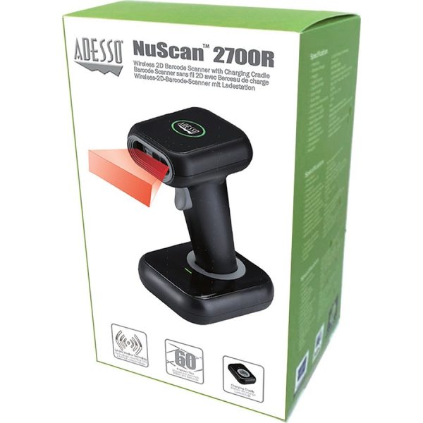 Adesso NuScan 2700R 2D Wireless Barcode Scanner with Charging Cradle - Image 9