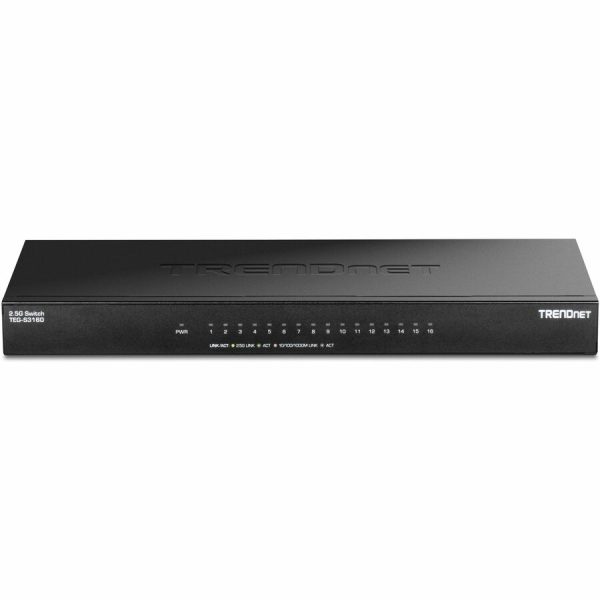 TRENDnet 16-Port Unmanaged 2.5G Desktop Network Ethernet Switch, TEG-S3160, 16 x 2.5Gb RJ-45 Ports, 80Gbps Switching Capacity, NDAA TAA Compliant, Lifetime Protection, Black - Image 4