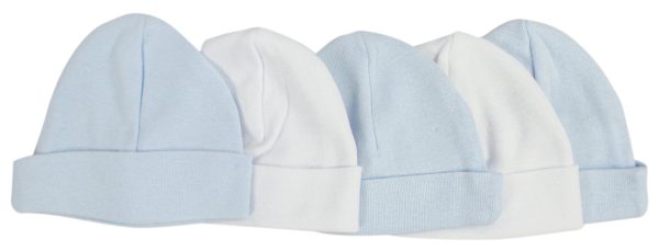 Blue & White Baby Caps (pack Of 5) 031-blue-3-w-2