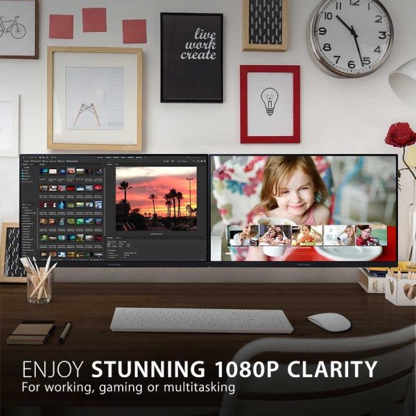 ViewSonic VA2256-MHD_H2 Dual Pack Head-Only 1080p IPS Monitors with FreeSync, HDMI, DisplayPort and VGA for Home and Office - Image 3