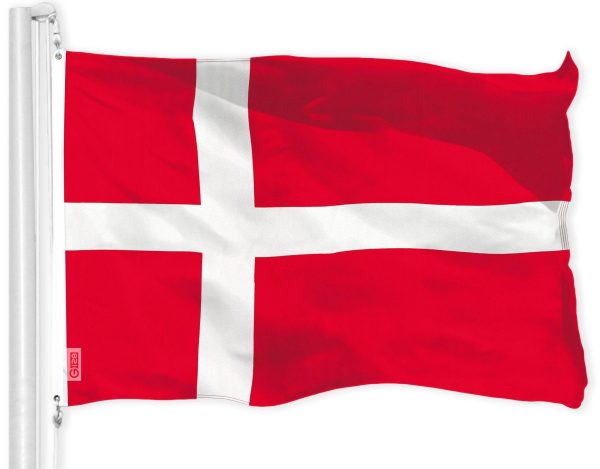 G128 Combo Pack: USA American Flag 3x5 Ft 150D Printed Stars & Denmark (Danish) Flag 3x5 Ft 150D Printed - Image 2