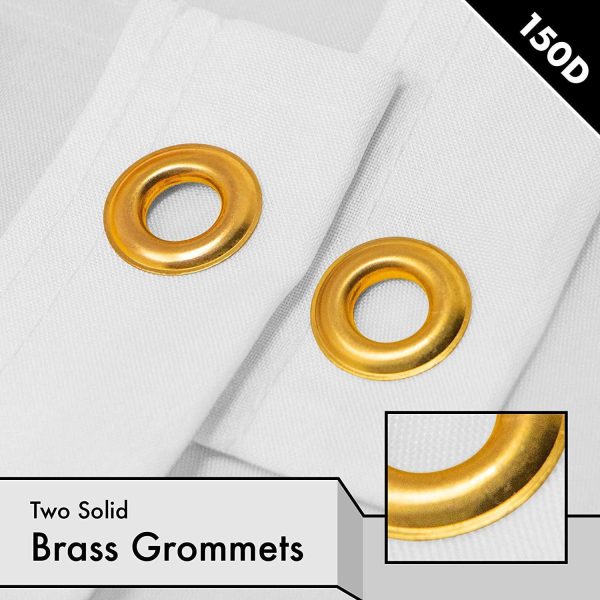 G128 Solid White Color DIY Flag | 3x5 feet | Printed 150D, Indoor/Outdoor, Vibrant Colors, Brass Grommets, Quality Polyester, Much Thicker More Durable Than 100D 75D Polyester - Image 2
