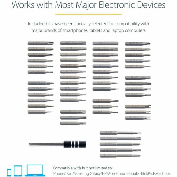 StarTech.com 55-Bit Electric Precision Screwdriver Set, Cordless/Battery Powered, Magnetic Bit Driver Kit for Laptop/Computer/Phone Repair - Image 5