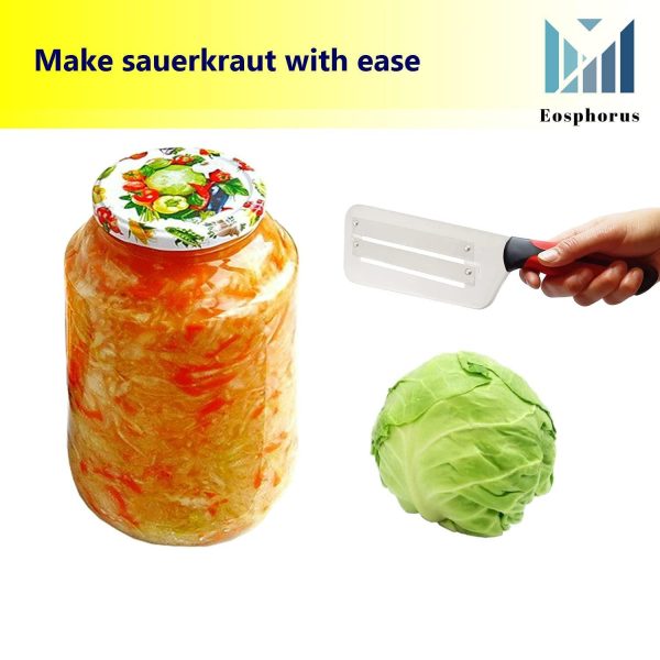 Cabbage Shredder Cabbage Slicer Knife Cabbage Cutter for Sauerkraut Coleslaw with Two Sharp Stainless Steel Blades - Image 5