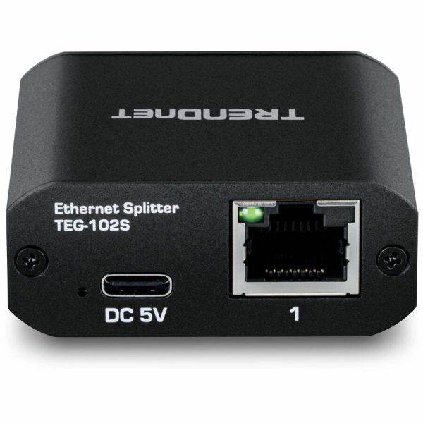 TRENDnet 2-Port Gigabit Splitter with USB Type C Power, TEG-102S, Splits One Network Connection Into Two, USB Type C Power Cable Included, NDAA & TAA Compliant - Image 3