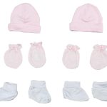 Girls Cap, Booties And Mittens 6 Piece  Set Ls_0052